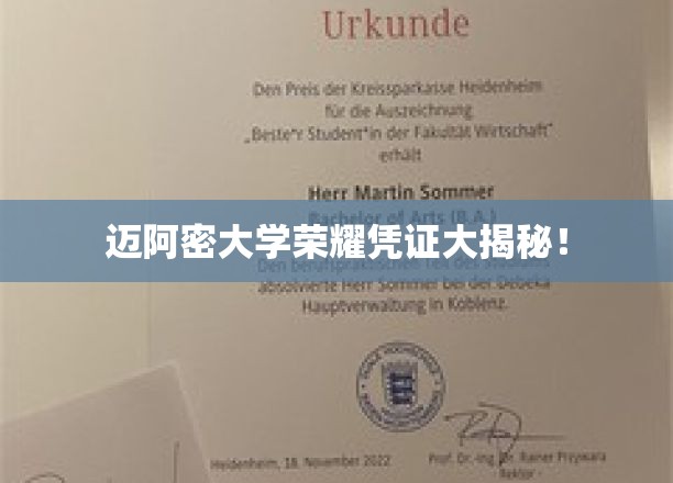 迈阿密大学独家荣耀证书，揭秘背后的辉煌故事
