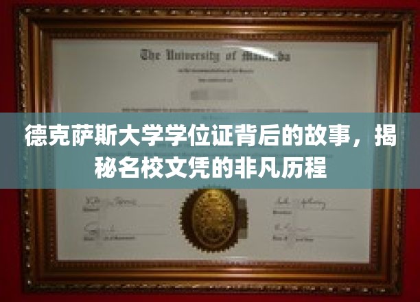 德克萨斯大学文凭背后的传奇，探寻名校证书的非凡成长之路