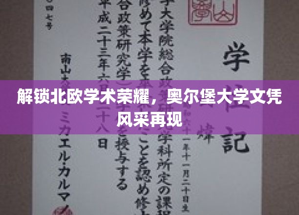 解锁北欧学术荣耀，奥尔堡大学文凭风采再现
