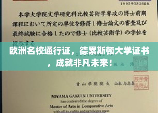 欧洲名校通行证，德累斯顿大学证书，铸就非凡未来！