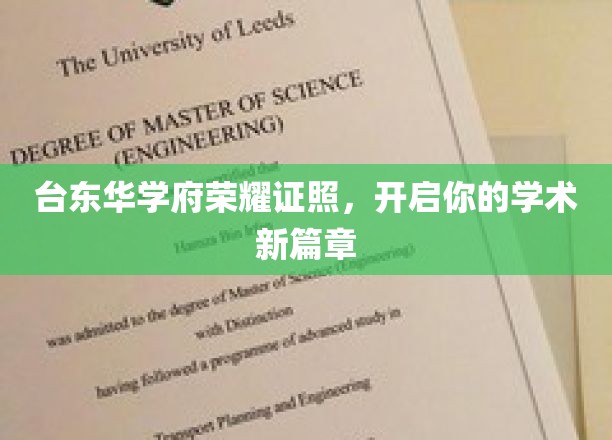 台东学府荣耀启航，开启学术征途新篇章