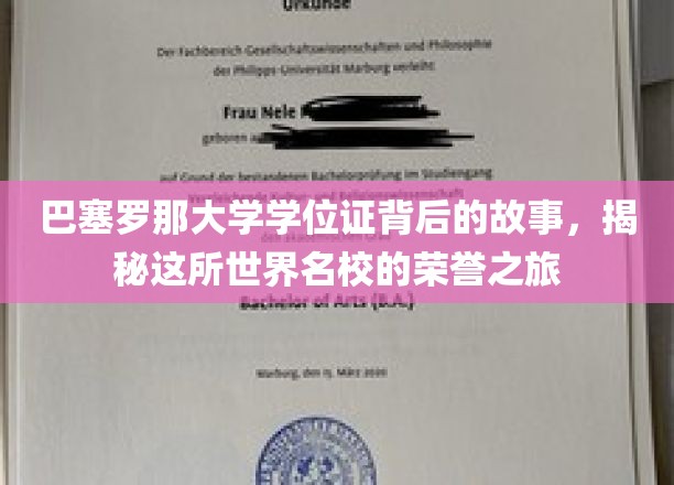 巴塞罗那大学学位证背后的故事，揭秘这所世界名校的荣誉之旅