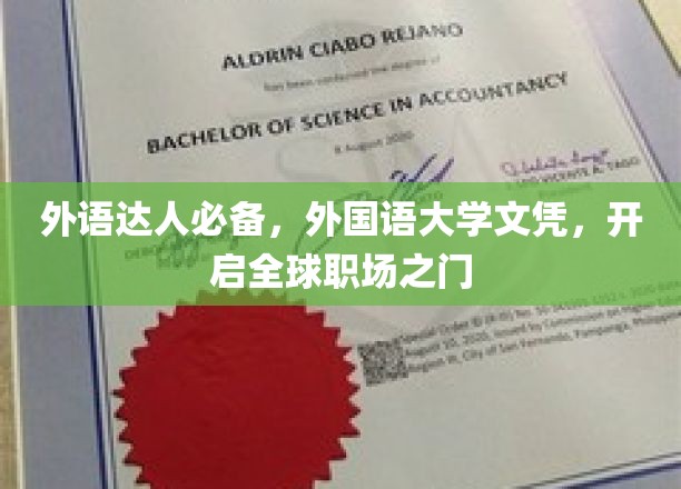 掌握全球通行证，外大学位助你职场飞跃
