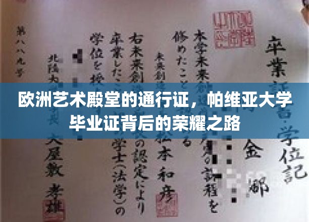 欧洲艺术殿堂的通行证，帕维亚大学毕业证背后的荣耀之路