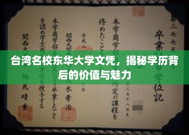 解码东华荣耀，台湾名校文凭背后的非凡价值与独特魅力