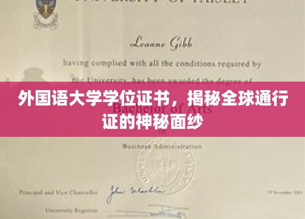 解锁国际舞台，外国语大学学位证书背后的全球通行奥秘
