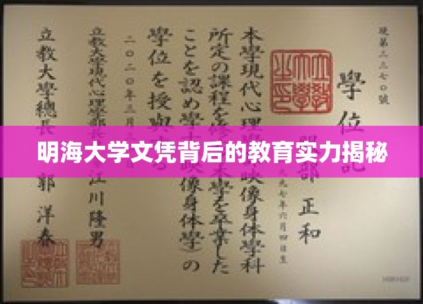 明海大学文凭背后的教育实力揭秘