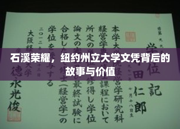 石溪传奇，揭秘纽约州立大学文凭的非凡魅力与深层价值
