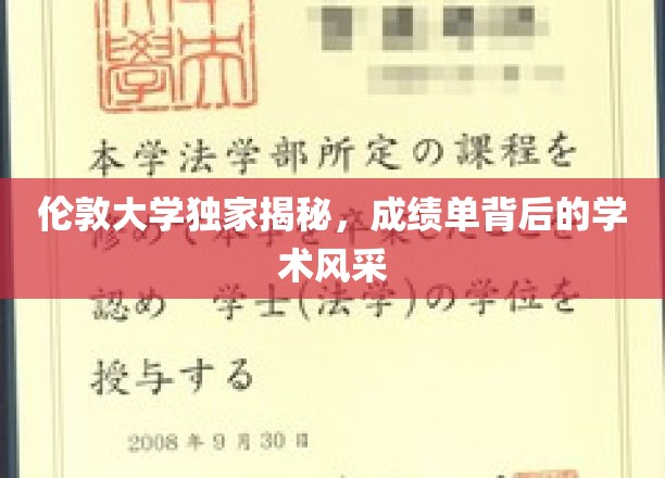 解码伦敦大学，成绩单背后的学术魅力揭晓