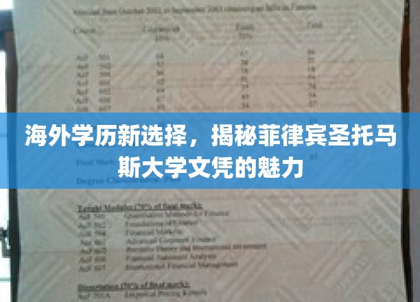 海外学历新选择，揭秘菲律宾圣托马斯大学文凭的魅力