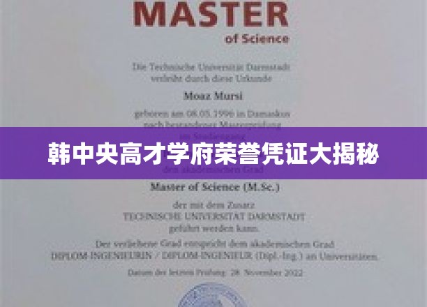 解码韩国顶尖学府的荣耀证书背后故事