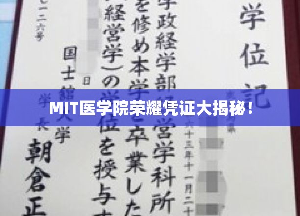 MIT医学院颁发的不为人知的荣耀证书内幕曝光