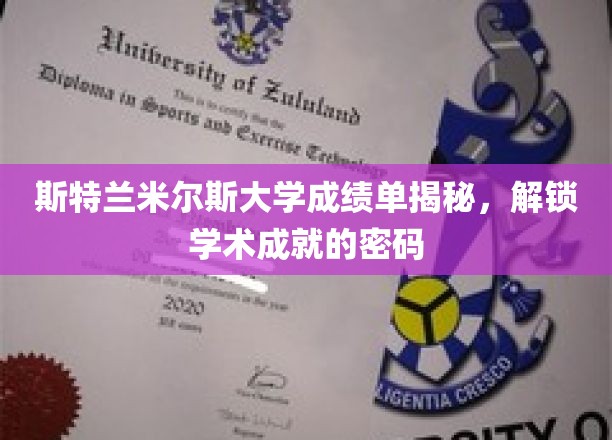 解码斯特兰米尔斯大学，揭开学术卓越的成就之谜
