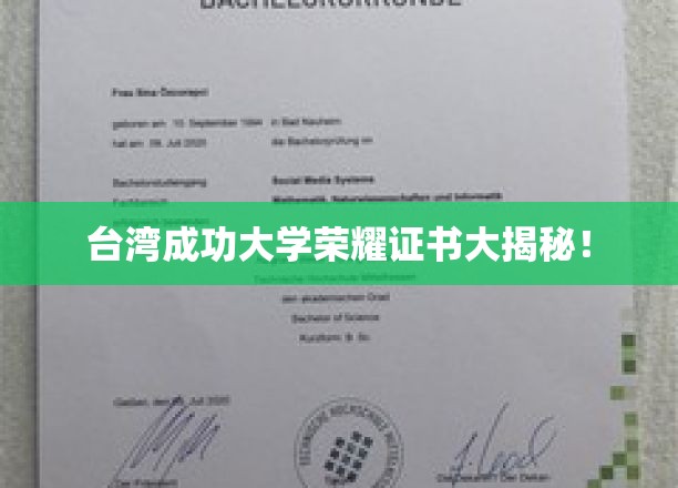 台大荣耀证书背后的秘密大公开