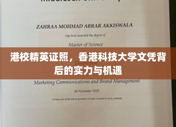 港校精英证照，香港科技大学文凭背后的实力与机遇