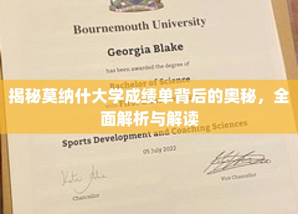 揭秘莫纳什大学成绩单背后的奥秘，全面解析与解读