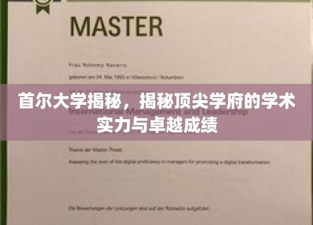 首尔大学，探索亚洲顶级学府的学术辉煌与卓越成就