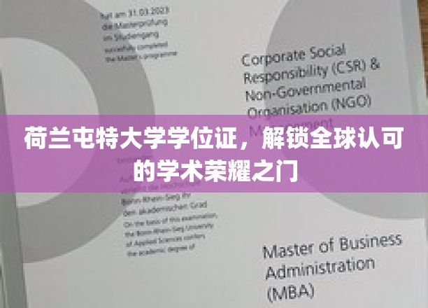 荷兰屯特大学学位证，开启全球认可的学术荣耀之门