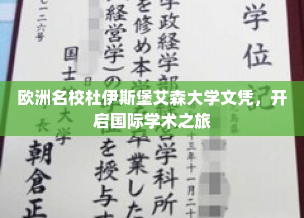 跨国学术之门，杜伊斯堡艾森大学文凭，引领你的国际学术探索之旅