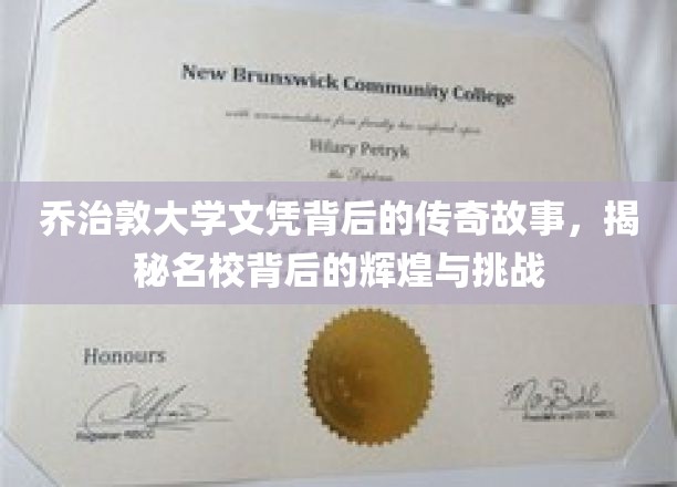 乔治敦大学学位背后的传奇历程，名校荣耀与成长考验大揭秘