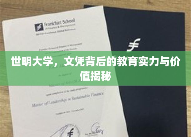解码世明，揭开名校文凭背后的教育宝藏