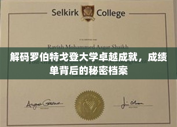 解码罗伯特戈登大学卓越成就，成绩单背后的秘密档案