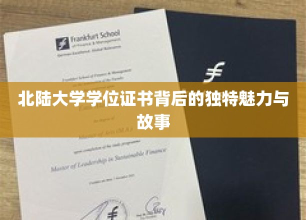 北陆大学学位证书背后的独特魅力与故事