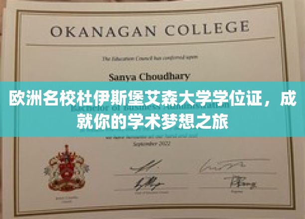 解锁欧洲精英教育，杜伊斯堡艾森大学学位证，助力你的学术巅峰之路