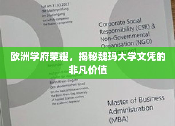 探寻魏玛大学文凭的欧洲学术瑰宝