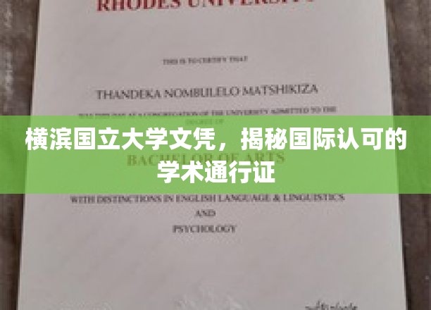 横滨国立大学文凭，国际认可的学术护照解锁之旅