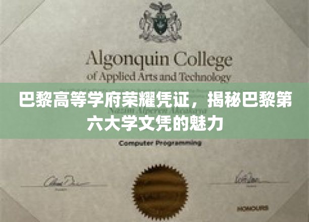 巴黎第六大学文凭，解锁精英教育的法国秘籍
