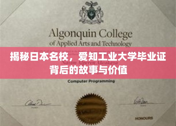 揭秘日本名校,爱知工业大学毕业证背后的故事与价值