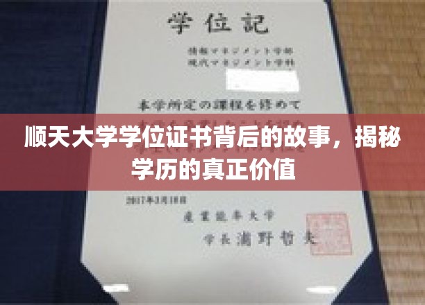 顺天大学证书之谜，探索学历背后的深层价值
