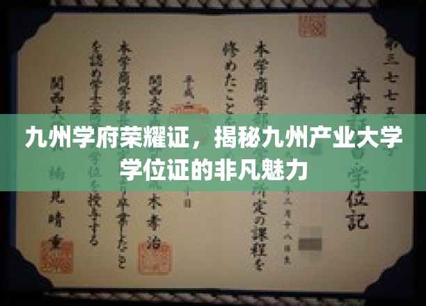九州学位荣耀映，探秘产业大学证书的非凡风采