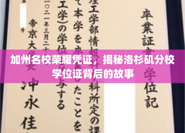 洛杉矶分校学位证，解码加州名校的荣耀传承