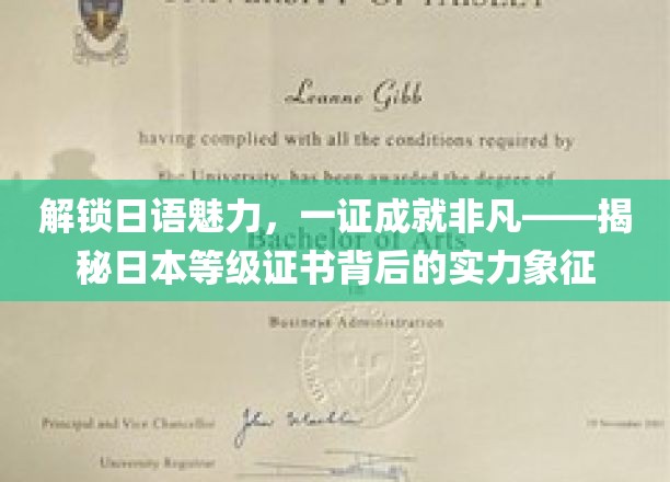 解锁日语魅力，一证成就非凡——揭秘日本等级证书背后的实力象征