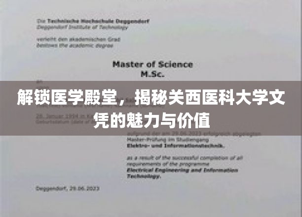 关西医科大学文凭，打开医学精英之路的关键钥匙
