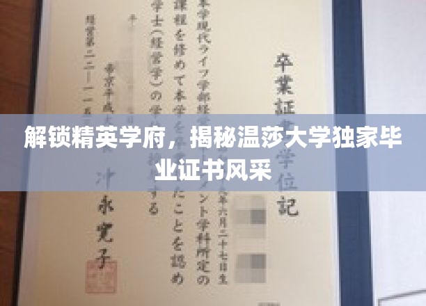开启精英学府之门，揭秘温莎大学独家毕业证书的优雅风采