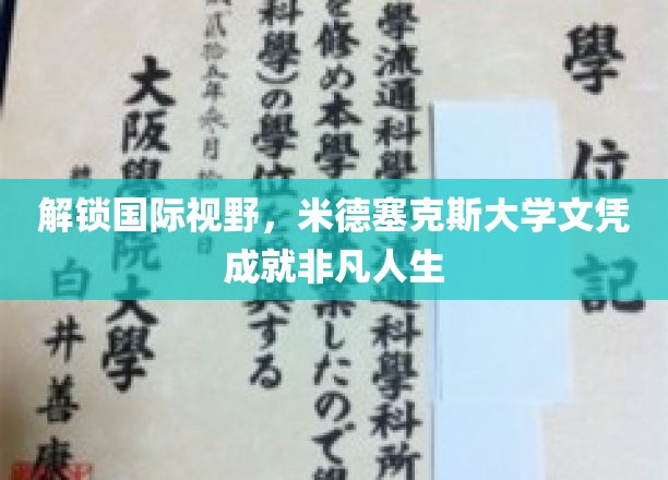 跨越国界，米德塞克斯荣耀文凭助你成就非凡未来