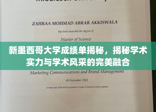 新墨西哥大学成绩单大揭秘，探析卓越学术实力与风采展现