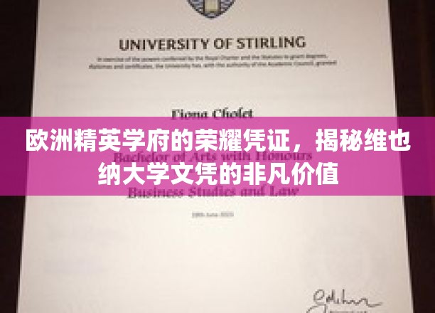 欧洲精英学府的荣耀凭证，揭秘维也纳大学文凭的非凡价值