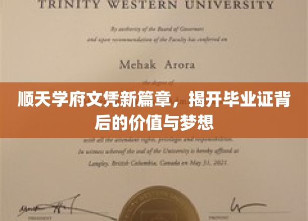 顺天学府文凭新篇章，揭开毕业证背后的价值与梦想