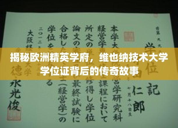 探索维也纳技术大学学位证，揭秘精英学府的辉煌历程