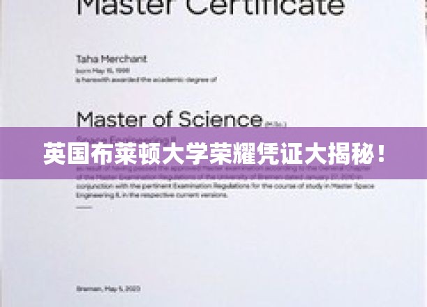 探寻布莱顿大学神秘荣耀凭证背后的故事