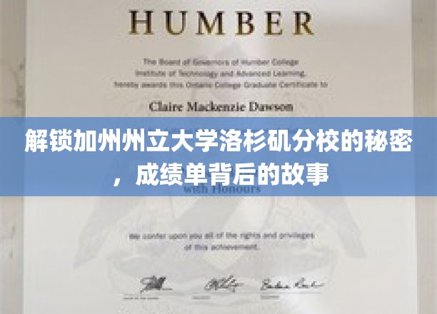 探寻加州州大洛杉矶分校的学术奥秘，揭开隐藏在成绩单背后的传奇篇章