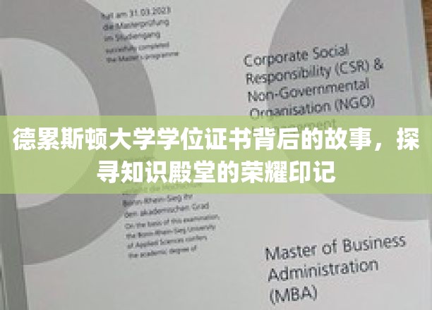 德累斯顿大学学位证书，揭开知识殿堂的神秘荣耀面纱