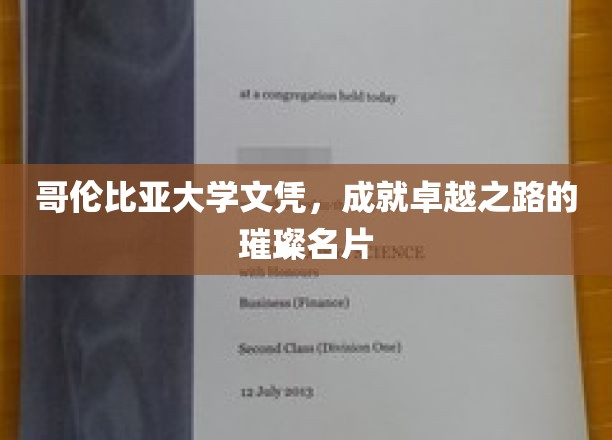 哥伦比亚大学文凭，成就卓越之路的璀璨名片