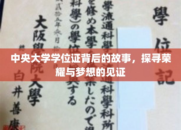 中央大学学位证，揭开荣耀背后，梦想之路的珍贵印记