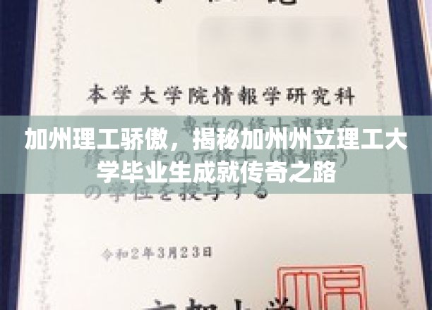 加州理工骄傲，揭秘加州州立理工大学毕业生成就传奇之路