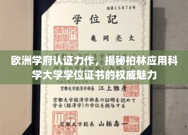 柏林应用科学大学学位证书，欧洲学府认可的非凡凭证